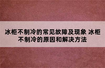 冰柜不制冷的常见故障及现象 冰柜不制冷的原因和解决方法